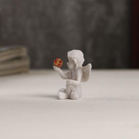 Polystone souvenir "Snowthrough angel with a red ball" 3.5x3x2.2 cm-1