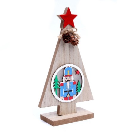 New Year's decor with backlight "Christmas tree with a star and a Nutcracker" 11 × 4.5 × 20 cm-3