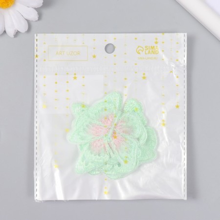 Decor for creativity Textile Embroidery "Blobo green-pink" 4.3x5.5 cm-3