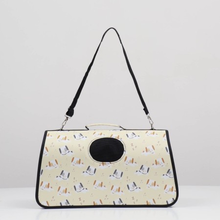 Bag - carrying of animals "puppies", beige, size L, 52 x 28 x 28 cm-1