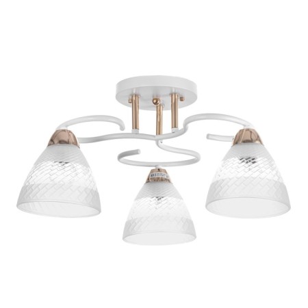 Linda chandelier 3x60W E27 white, gold 47x47x23cm