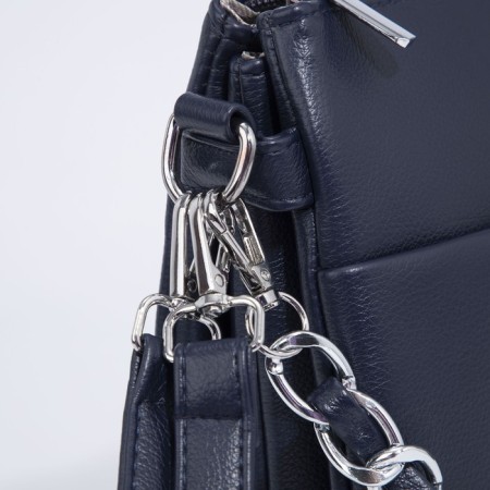 Bag Cross-Bodi with a zipper, blue color-5