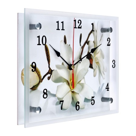 Carty clock is wall-mounted, interior "orchid", silent, 25 x 20 cm-1