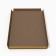 Metal tray, eco -leather rectangular 37.5 x 18.5 cm, brown color