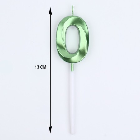 Candle in the cake on the skewer "Fine", the number "0", the emerald, 5 cm-5