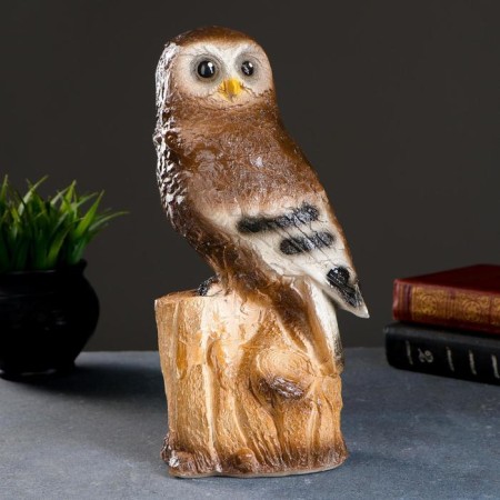 Piggy bank "Owl on the stump" Brown, 11x13x27.5cm