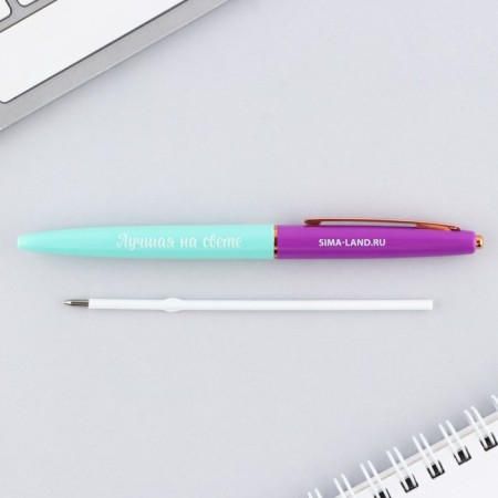 Handle Ball blue paste automatic 0.7 mm "Best in the world" plastic-4