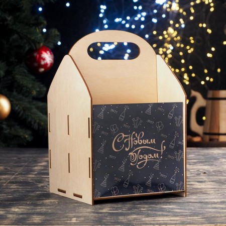 Box for beer "Happy New Year!" Dark background-1