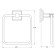 The holder of the towel is rectangular, chrome