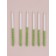 Candles for the cake "Shiny radiance", 6 pcs, white with green