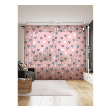 Photo "Vanilla Hearts", size 145x265 cm, 2 pcs-1