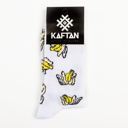 Male socks "Banans" size 41-44 (27-29 cm), white color-2