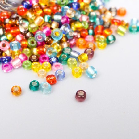12/0 round beads in the bottle "multi-colored" transparent-color 20 g-2