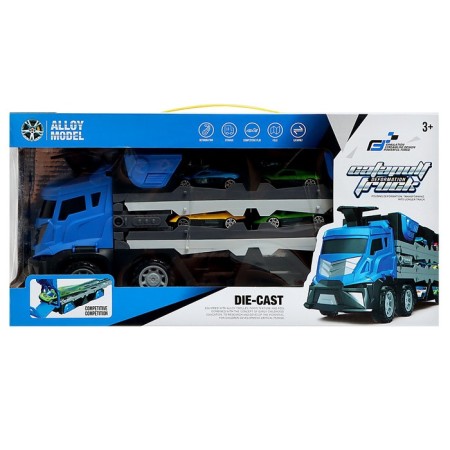 Parking 2 in 1 Truck, 6 cars, transforms into a vehicle, sound, color blue-21