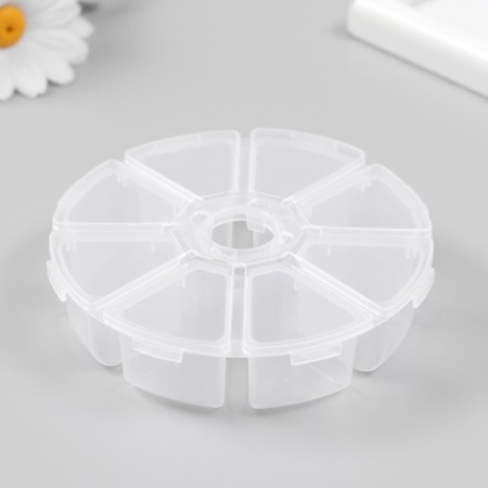 Casket Plastic for trifles "Round" 8 compartments 2.5x10.3x10.3 cm