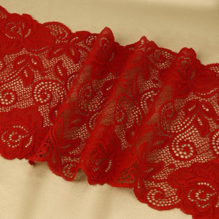 Lace elastic fabric "roses", 165 ± 5 mm × 2.7 ± 0.5 m, burgundy color-2