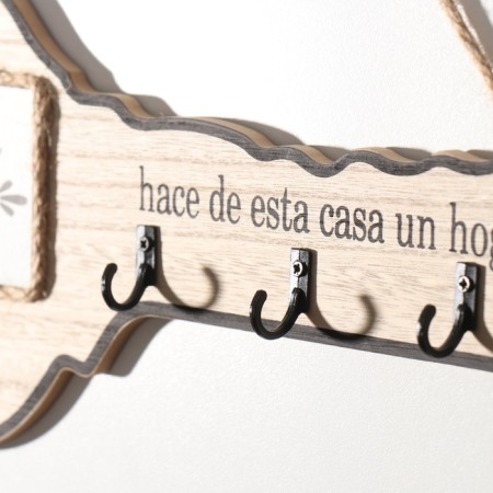 Decorative wood hooks "Key. House, dear house" 2.7x31x14 cm-2