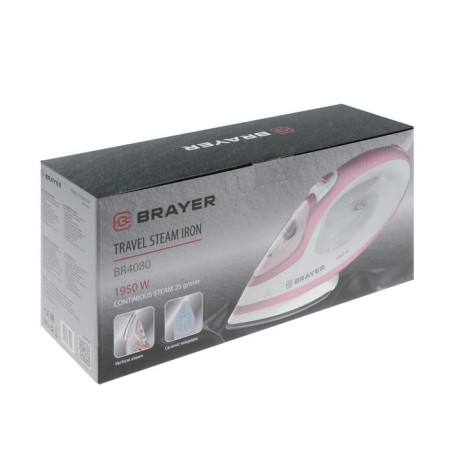 Brayer 4080br Iron-Pacifier, 1950 W, Ceramic sole, 25 g/min, 250 ml, pink-7