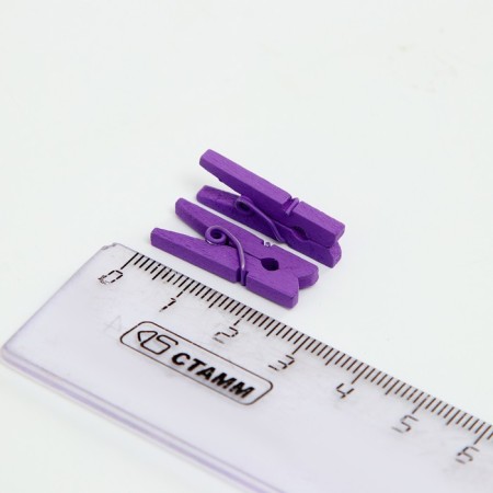 A set of clothespins for decor 50 pcs., Purple - 2.5 cm-5