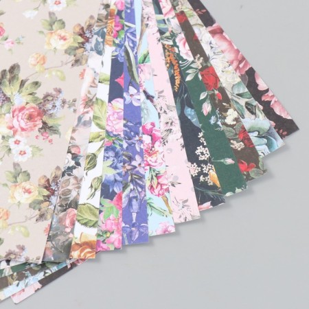 A set of scrapbooking paper 12 sheets 12 designs "summer flowering" 160 grams 15.2x15.2 cm-1