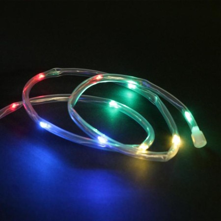 LED cord "ERA" 5 m, transparent thread, glow of multi, 1 mode, solar battery