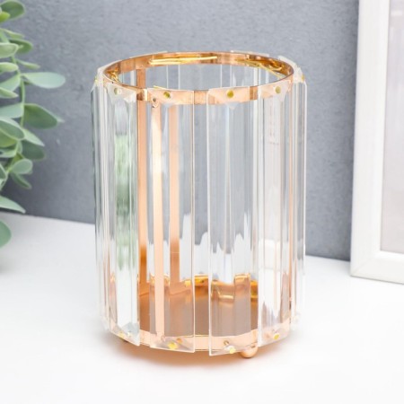 Summary Metal for 1 candle "Crystals" Circle gold 13x10x10 cm-1