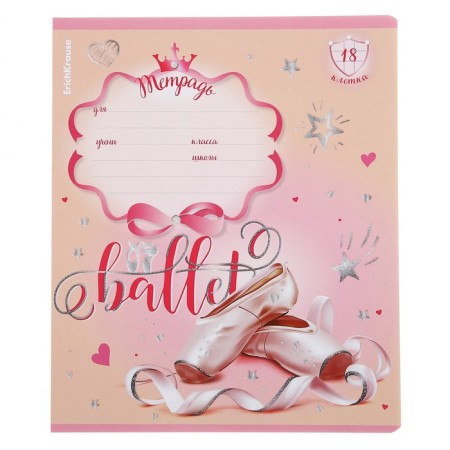 Notebook of 18 sheets in the Erichkrause "Pointes" cage, covered cardboard, 100%offset unit, mix-8