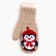 New Year. Double children's mittens, beige color/penguin, size 12 (3-6 years)