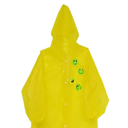Children's raincoat with reflective elements, yellow color (120-160 cm)-1
