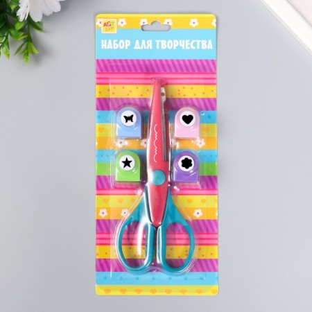 Set for scrapbooking "Karakuli" Scissors Figure 15.5 cm+4 handle d = 1.2 cm10x23 cm mix-1