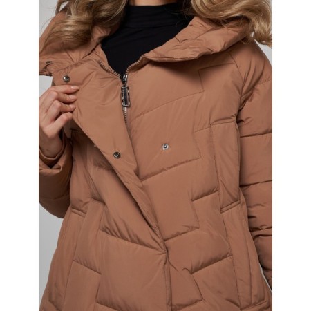 Coat insulated winter female, size 44, brown color-17