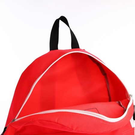 A backpack with a zipper, external pocket, pink color-5