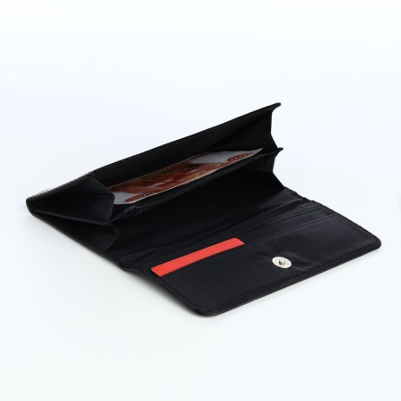 Women's wallet on a magnet, black color-4