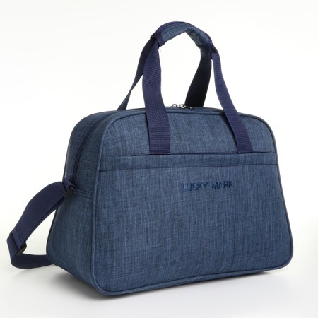 Road bag with lightning, external pocket, long belt, blue color