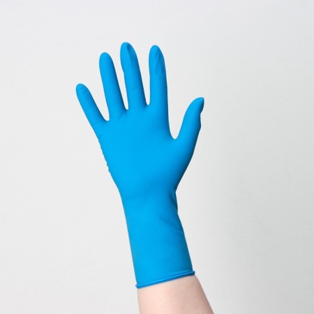 Latex non -puddered gloves High Risk, observation, non -sterile, textured, size m, 30 g, 50 pcs/unit (25 pairs), blue color-2