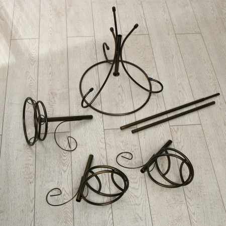 Flowers stand, floor, collapsible, 3 pots, d = 18 cm, bronze-3