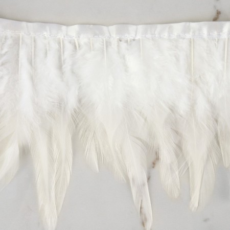 Braid with feathers of a rooster, 10-15 cm, 5 ± 0.5 m, white color-2
