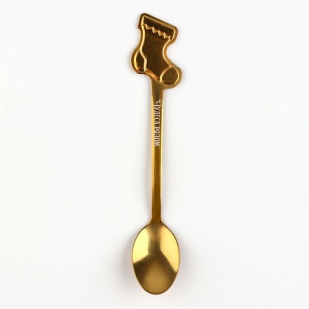 A teaspoon spoon with a molding handle "Happy New Year", 11 x 3 cm-2