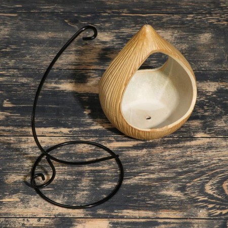 Pot on the stand "flashlight" beige, 10x15cm-3