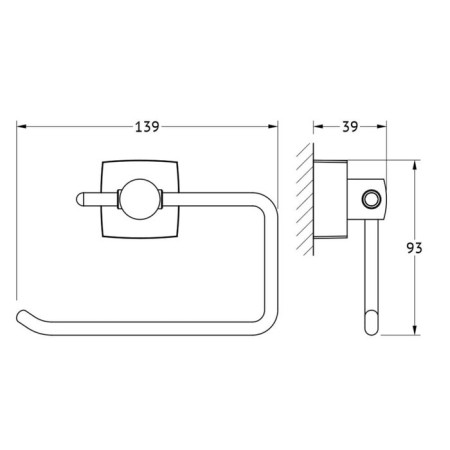 Toilet paper holder, chrome, fbs-1