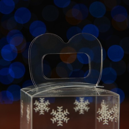 New Year. Box gift New Year's folding PVC "Snowflakes" 5 x 5 x 5 cm.-2