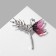 Brooch "Butterfly" on the spikelet, white-pink color in silver
