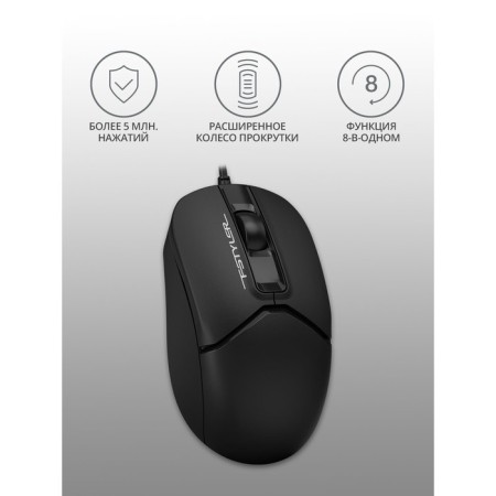 Mouse A4Tech FSTYLER FM12 Black Optical (1200DPI) USB (3but)-2