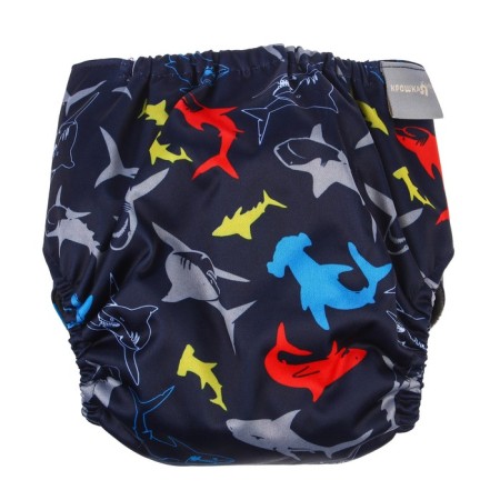 Panties-scammer, reusable, carbon-bamboo fabric, “sharks”, from 0-36 months.-4