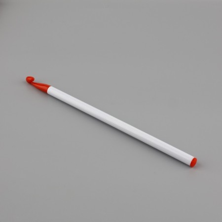Knitting hook, d = 7 mm, 16 cm, white/red color-2
