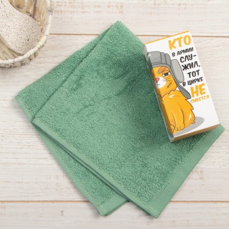 Tmachry Ethel towel "February 23: Army" 30x30 cm, 100% cotton 340g/m2