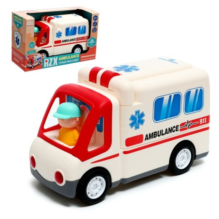 Developing toy "ambulance", light, sound effects, with accessories