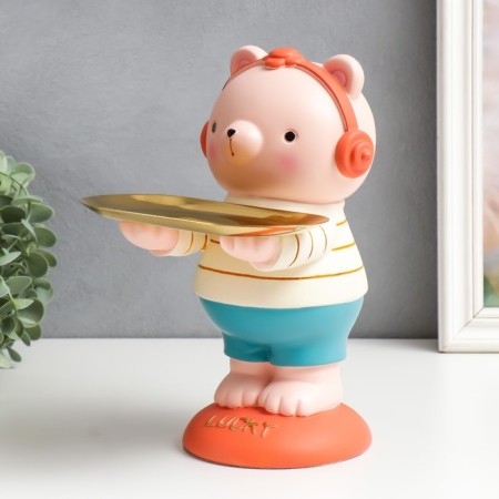 Souvenir Polystone stand "Bear in the headphones" 23x18x27 cm-3