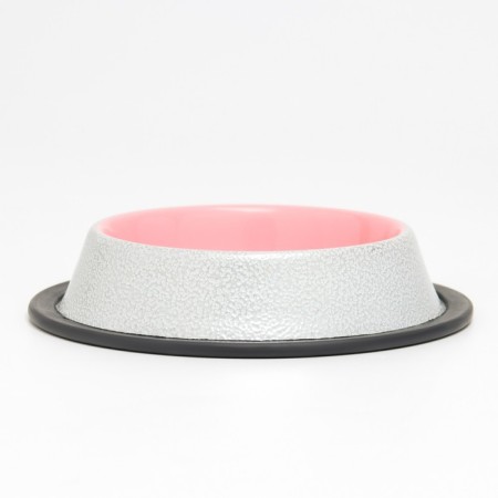 A bowl with a non -slip base, 225 ml, antique white with pink-2