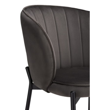 Stool on a metal frame Nile metal/velor, black/gray 58x54x80 cm-5
